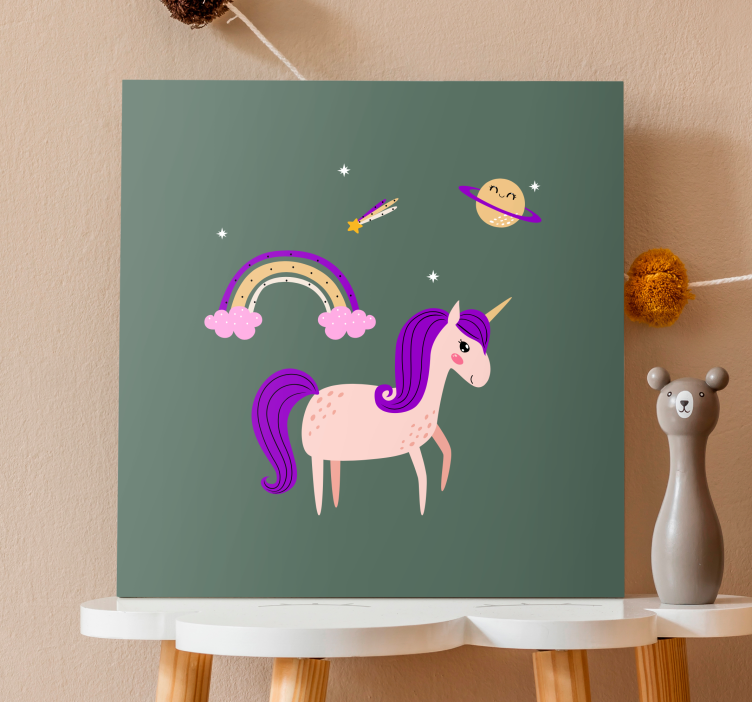 Quadro unicorno avventura da sogno con unicorno - TenStickers