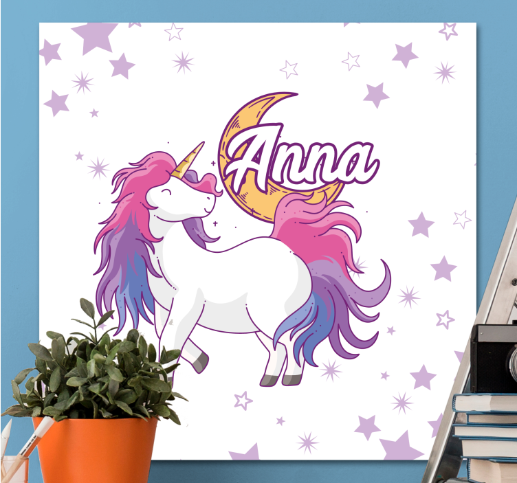 Quadro unicorno con stelle - TenStickers