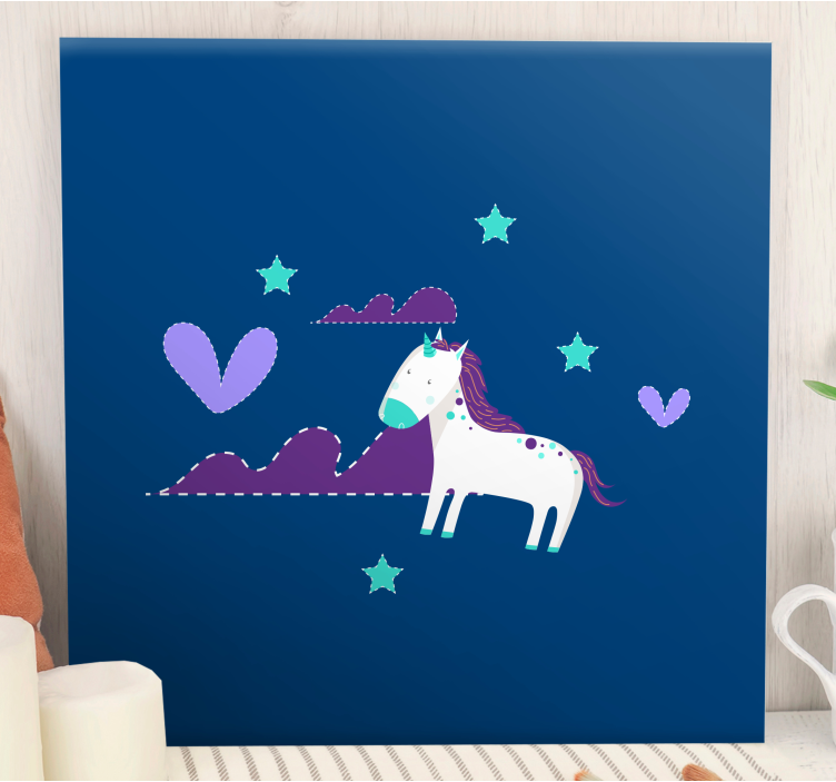 Quadro unicorno scena incantevole - TenStickers