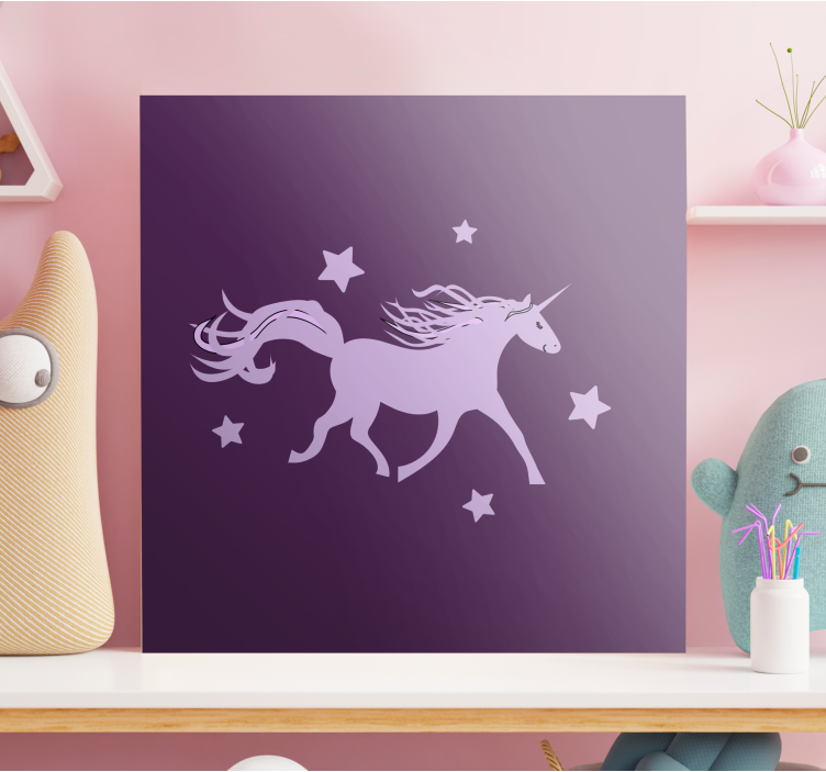 Quadro unicorno silhouette maestosa - TenStickers