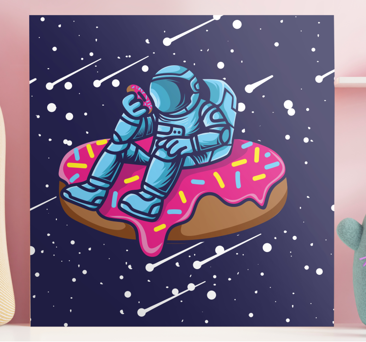 Quadro videogioco astronauta su ciambella - TenStickers