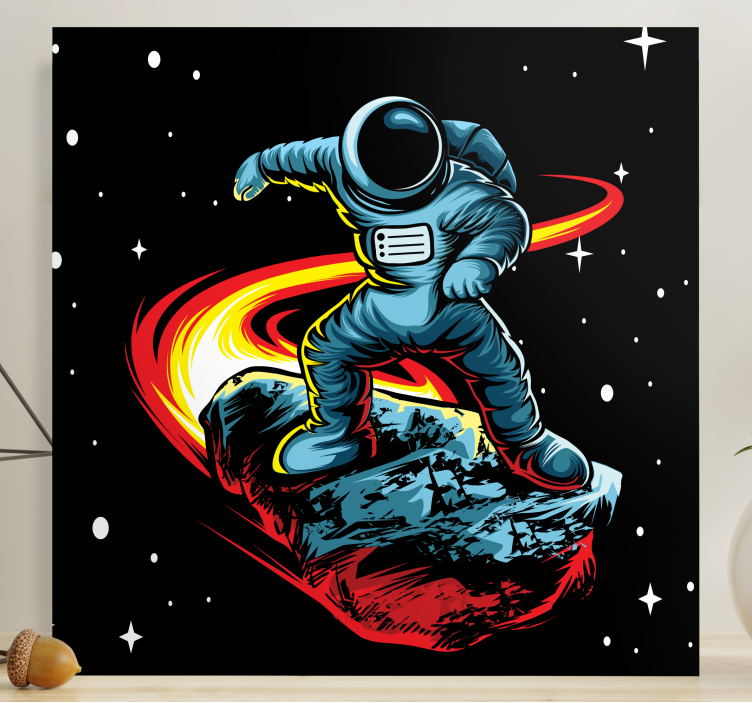 Quadro videogioco astronauta surfista di asteroidi - TenStickers