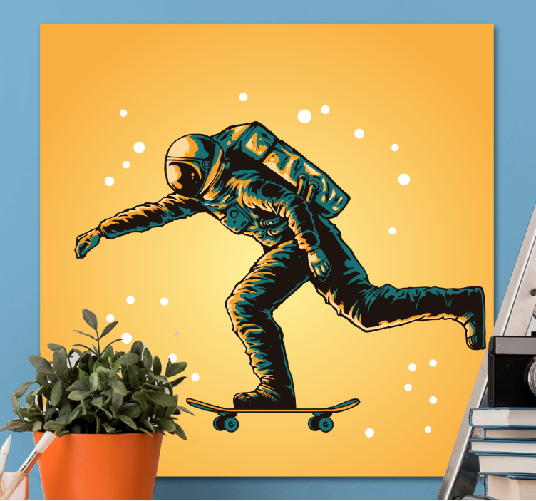 Quadro videogioco avventura dell'astronauta su skateboard - TenStickers