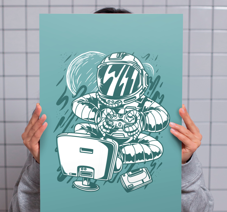 Quadro videogioco divertimento astronauta - TenStickers