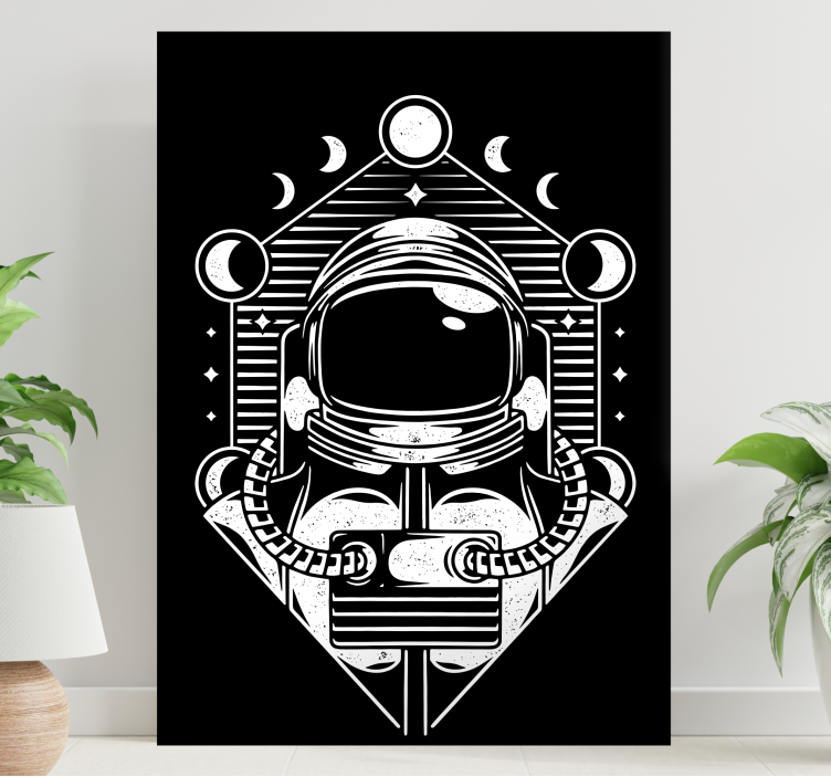 Quadro videogioco fasi lunari astronauta - TenStickers