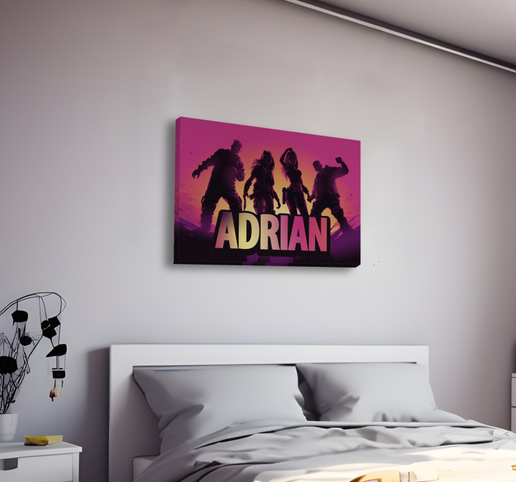 Quadro videogioco personaggi danzanti con nome - TenStickers