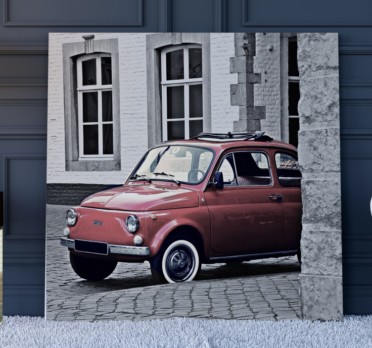 Quadro vintage auto rossa classica - TenStickers