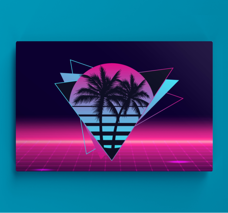 Quadro design vintage Palma in stile vaporwave - TenStickers