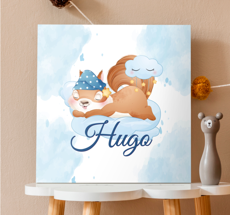 Tenda a rullo animali scoiattolo che sogna dolcemente - TenStickers