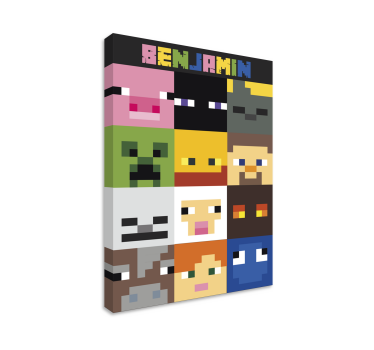 Quadro personalizzabile facce pixelate da gioco - TenStickers