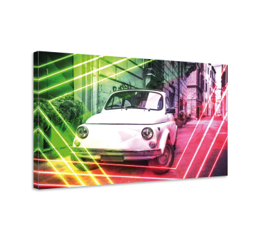 Quadro astratto veicolo retrò urbano - TenStickers