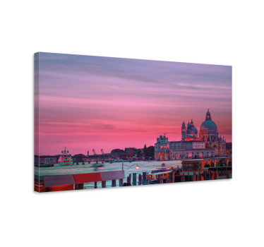 Quadro città e paesi silhouette del tramonto veneziano - TenStickers