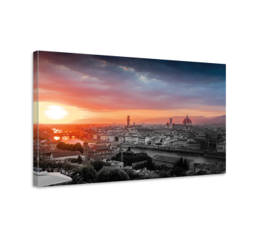 Quadro di città e paesi Tramonto a Firenze - TenStickers
