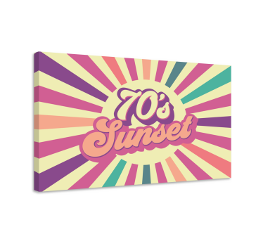 Quadro con testo grafica retrò tramonto - TenStickers