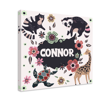 Quadro per cameretta collage naturalistico personalizzato - TenStickers