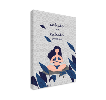 Quadro con frase meditazione respiro serenità - TenStickers