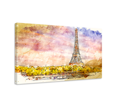 Quadro città e paesi scena torre eiffel - TenStickers