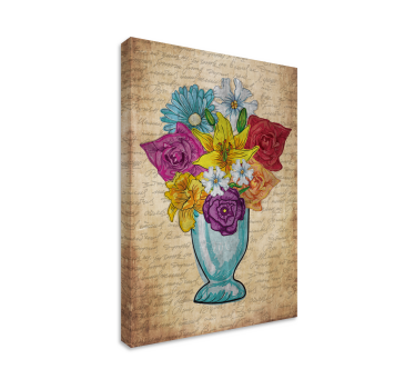Dipinto fiori e piante vaso di fiori - TenStickers
