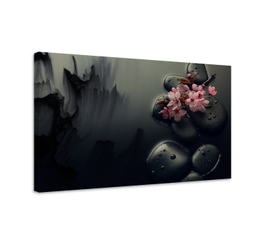 Quadro elegante con fiori colorati e pietre - TenStickers