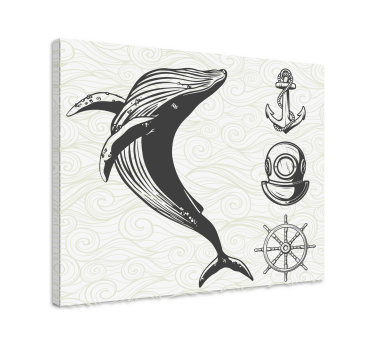 Quadro tema marino con balena - TenStickers