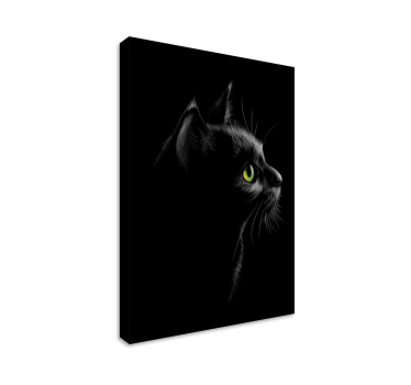 Quadro con gatto nero di profilo - TenStickers