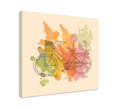 Quadro con testo bicicletta con cestino - TenStickers