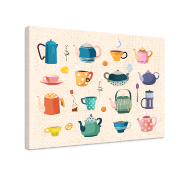 Quadro con testo affascinante collezione di tè - TenStickers