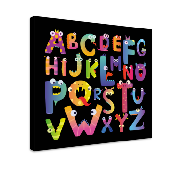 Dipinto con alfabeto e lettere caratteri mostruosi - TenStickers