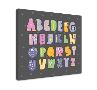Dipinto con alfabeto e lettere giocose - TenStickers