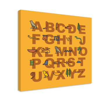 Dipinto con alfabeto e lettere simboli colorati - TenStickers