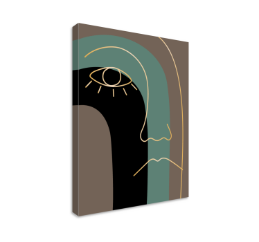Quadro astratto contorno del viso minimalista - TenStickers