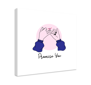 Quadro con frase le mani promettono amore - TenStickers