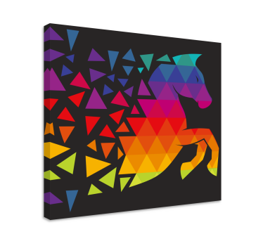 Quadro stampa cavallo Cavallo con dods colorati - TenStickers