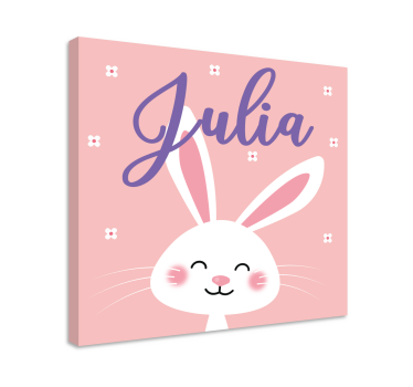 Quadri cameretta neonato personaggio coniglio felice - TenStickers