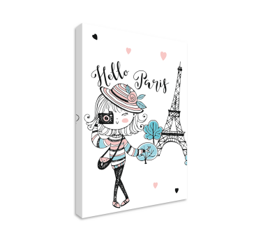 Quadro città e paesi ciao ragazza di parigi - TenStickers