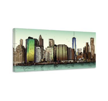 Quadro città e paesi vista panoramica urbana - TenStickers