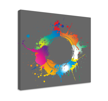 Quadro astratto cerchio di schizzi colorati - TenStickers