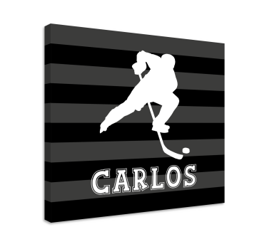Quadri sportivi giocatore di hockey con nome - TenStickers