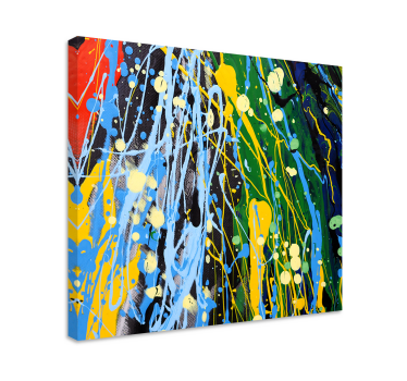 Quadro astratto schizzi di colore vibranti - TenStickers