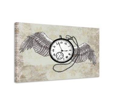 Quadro astratto orologio volante - TenStickers