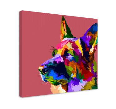 Quadro con pastore tedesco multicolore - TenStickers