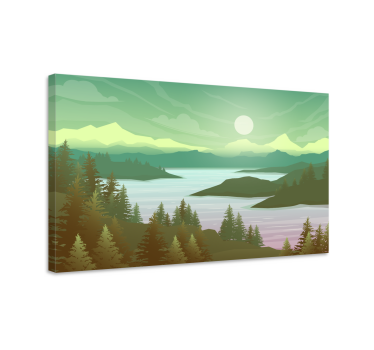 Quadro alberi Fiume e natura - TenStickers