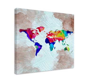 Quadro del mappamondo multicolore - TenStickers