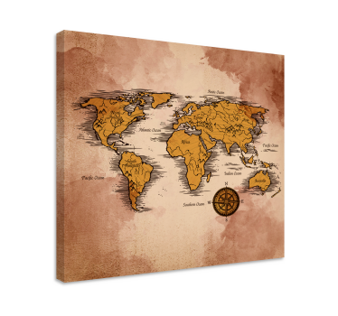 Quadro mappamondo effetto retrò - TenStickers
