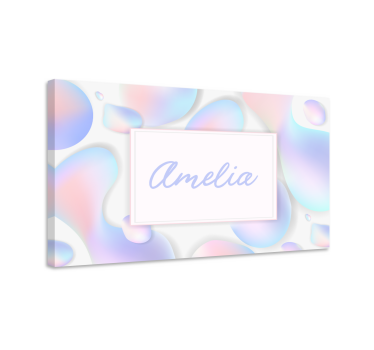 Quadro paesaggio bolle colorate con nome - TenStickers