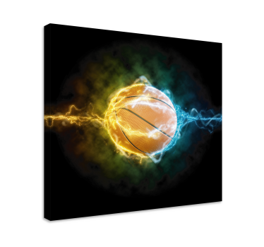 Quadro per ragazzi Pallacanestro acqua e fuoco - TenStickers