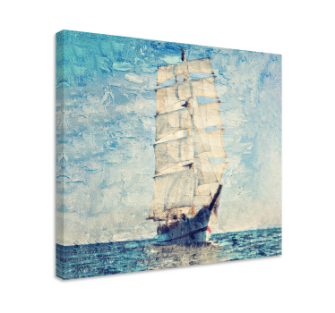 Quadro con barca a vela effetto acquerello - TenStickers