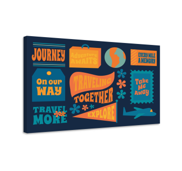 Quadro con frase avventura insieme in viaggio - TenStickers
