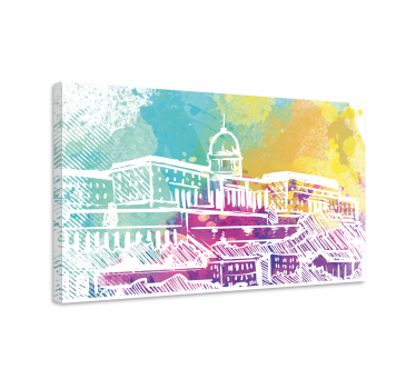 Quadro città e paesi paesaggio di edifici storici - TenStickers