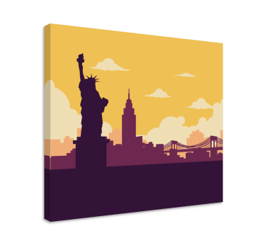 Quadro città e paesi statua della libertà - TenStickers